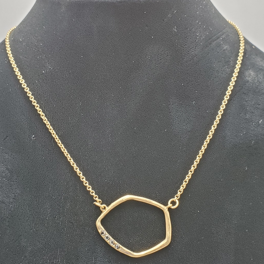 The sak womens gold cz open  pendant necklace